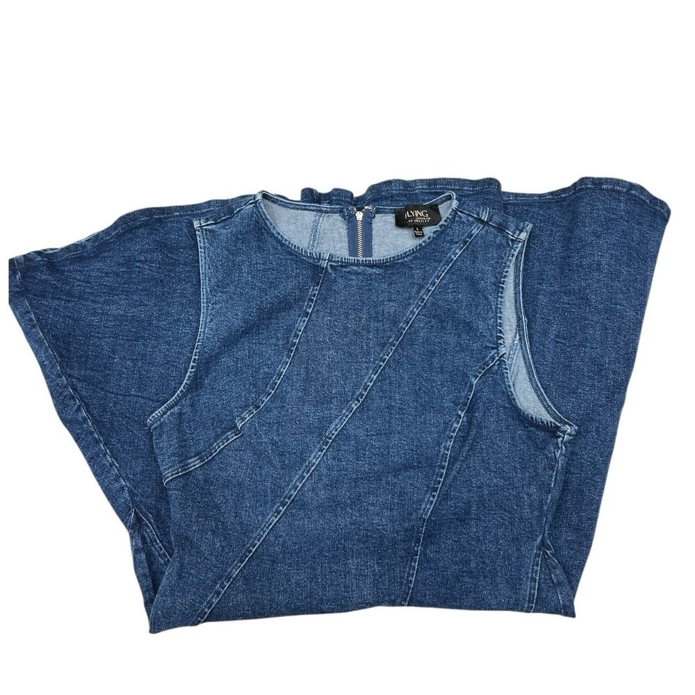 Flying Tomato Denim Mini Dress Large Sleeveless Fit & Flare NWOT - Picture 8 of 9